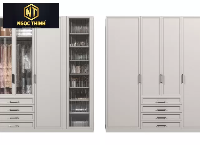 Tủ quần áo kết hợp tủ giày gỗ MDF